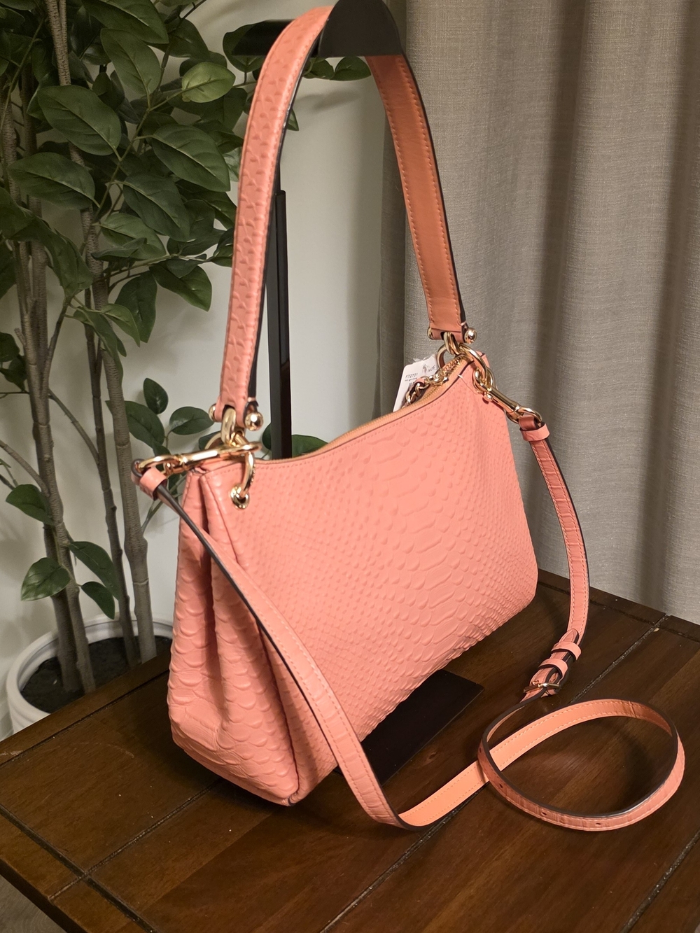 Coach NWT Python Embossed Small Mia Shoulder Or Crossbody Bag - Picture 6 of 10